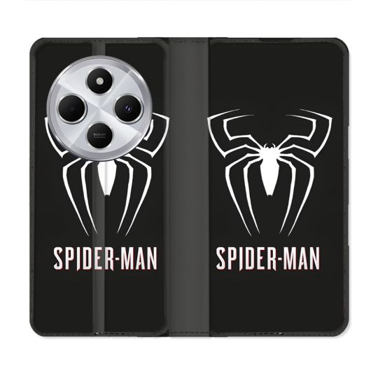 Housse Cuir Portefeuille Pour Xiaomi Redmi 14C 4G Spiderman Logo