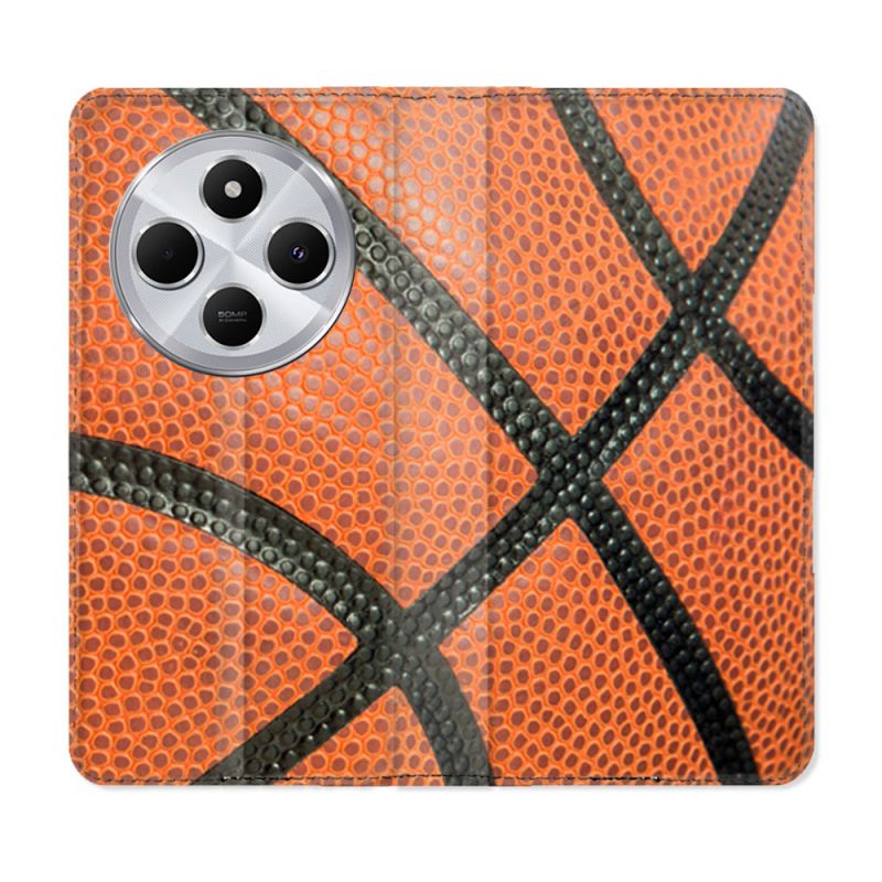 Housse Cuir Portefeuille Pour Xiaomi Redmi 14C 4G Sport Ballon Basket
