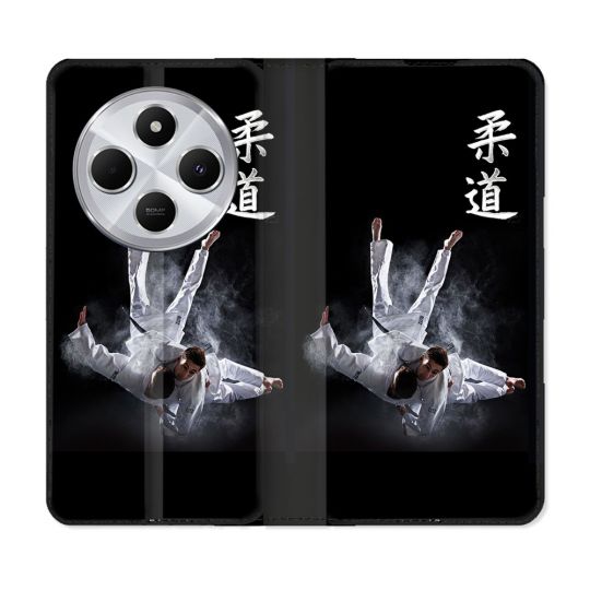 Housse Cuir Portefeuille Pour Xiaomi Redmi 14C 4G Sport Judo Noir