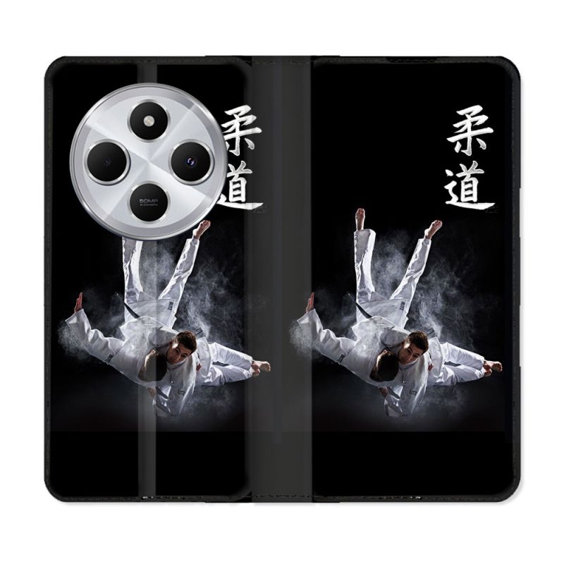 Housse Cuir Portefeuille Pour Xiaomi Redmi 14C 4G Sport Judo Noir