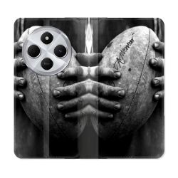Housse Cuir Portefeuille Pour Xiaomi Redmi 14C 4G Sport Rugby Ballon Vintage
