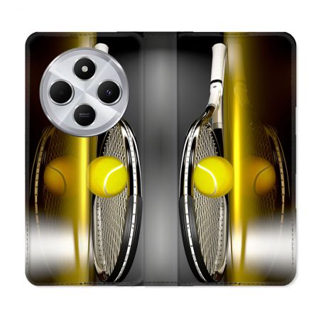 Housse Cuir Portefeuille Pour Xiaomi Redmi 14C 4G Sport Tennis Reflet