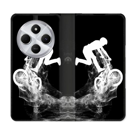 Housse Cuir Portefeuille Pour Xiaomi Redmi 14C 4G Sport VTT Noir