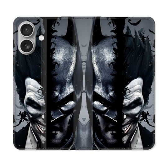 Housse Cuir Portefeuille Pour Iphone 16 Batman Joker