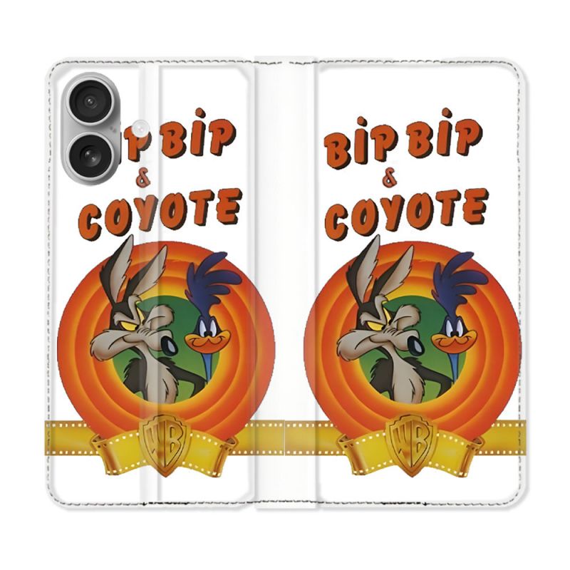 Housse Cuir Portefeuille Pour Iphone 16 Bip Bip Coyote