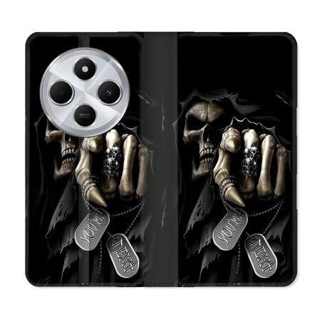 Housse Cuir Portefeuille Pour Xiaomi Redmi 14C 4G Tete de Mort Your Next