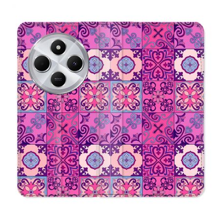 Housse Cuir Portefeuille Pour Xiaomi Redmi 14C 4G Texture Carreau Ciment Violet