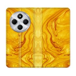 Housse Cuir Portefeuille Pour Xiaomi Redmi 14C 4G Texture Marbre Jaune