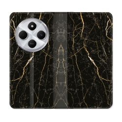 Housse Cuir Portefeuille Pour Xiaomi Redmi 14C 4G Texture Marbre Noir