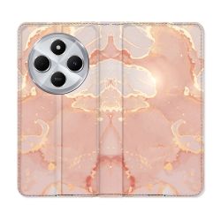 Housse Cuir Portefeuille Pour Xiaomi Redmi 14C 4G Texture Marbre Rose