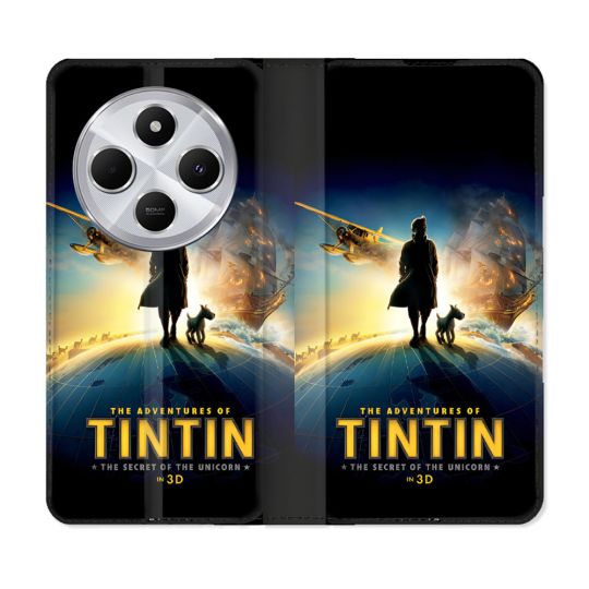 Housse Cuir Portefeuille Pour Xiaomi Redmi 14C 4G Tintin Classique