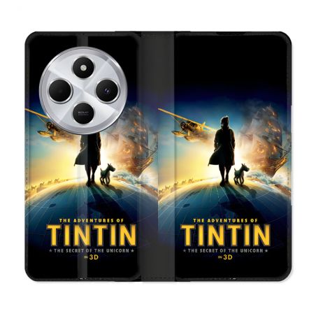 Housse Cuir Portefeuille Pour Xiaomi Redmi 14C 4G Tintin Classique