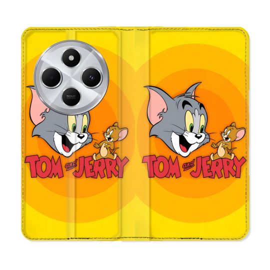 Housse Cuir Portefeuille Pour Xiaomi Redmi 14C 4G Tom Jerry