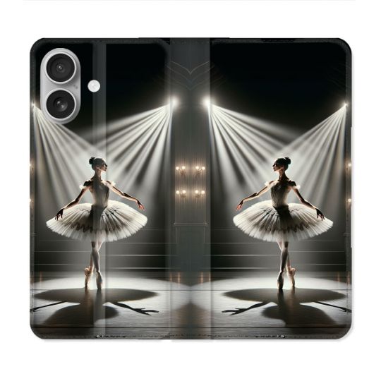 Housse Cuir Portefeuille Pour Iphone 16 Danseuse Lumière