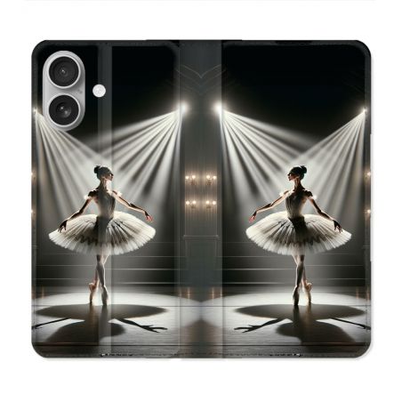 Housse Cuir Portefeuille Pour Iphone 16 Danseuse Lumière