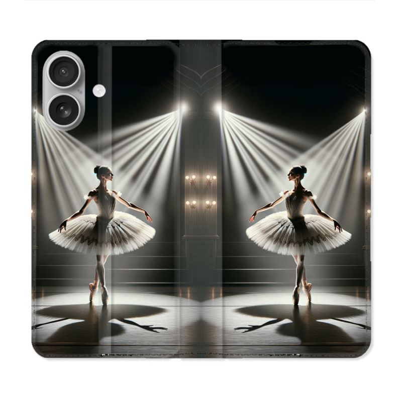 Housse Cuir Portefeuille Pour Iphone 16 Danseuse Lumière