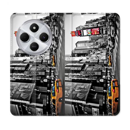 Housse Cuir Portefeuille Pour Xiaomi Redmi 14C 4G Voyage Amerique USA New York Taxi