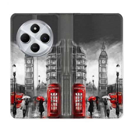 Housse Cuir Portefeuille Pour Xiaomi Redmi 14C 4G Voyage Angleterre Londres Vintage