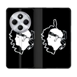 Housse Cuir Portefeuille Pour Xiaomi Redmi 14C 4G Voyage Corse Noir