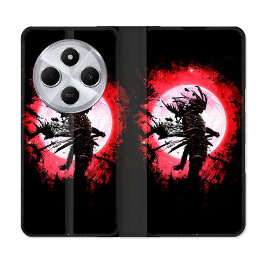 Housse Cuir Portefeuille Pour Xiaomi Redmi 14C 4G Voyage Japon Samourai