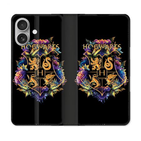 Housse Cuir Portefeuille Pour Iphone 16 Harry Potter Hogwarts