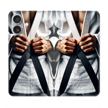 Housse Cuir Portefeuille Pour Iphone 16 Kimono Ceinture