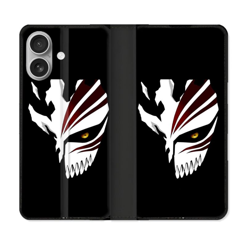 Housse Cuir Portefeuille Pour Iphone 16 Manga Bleach Masque