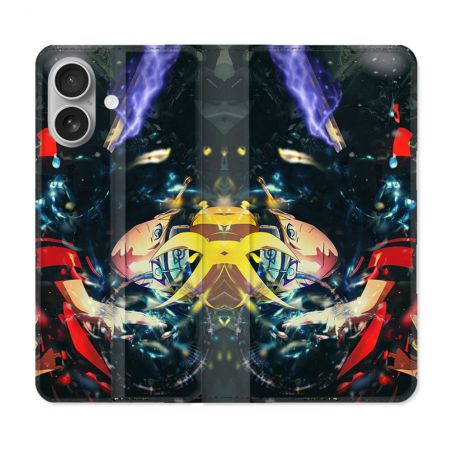 Housse Cuir Portefeuille Pour Iphone 16 Manga Boruto Eclair