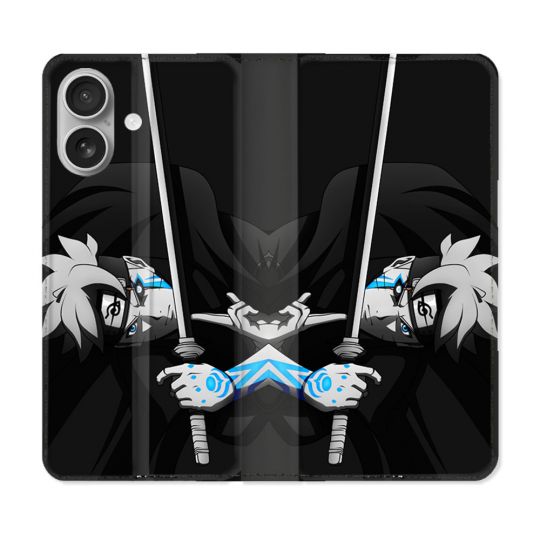 Housse Cuir Portefeuille Pour Iphone 16 Manga Boruto Epée