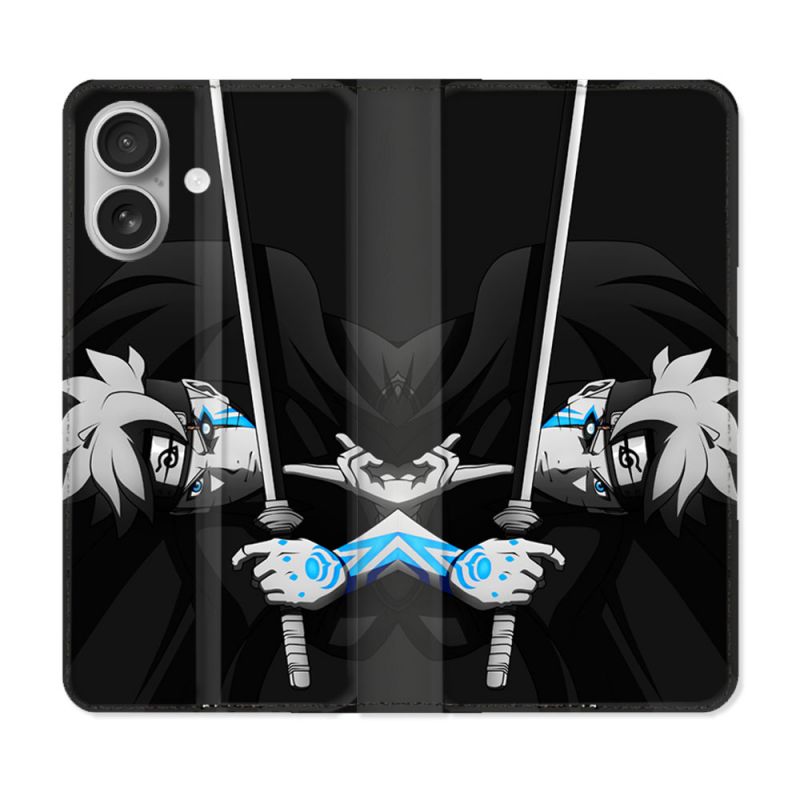 Housse Cuir Portefeuille Pour Iphone 16 Manga Boruto Epée