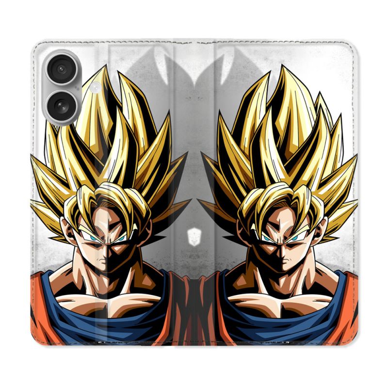 Housse Cuir Portefeuille Pour Iphone 16 Manga Dragon Ball Sangoku Portrait