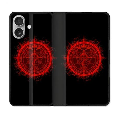 Housse Cuir Portefeuille Pour Iphone 16 Manga Fullmetal Alchemist Logo