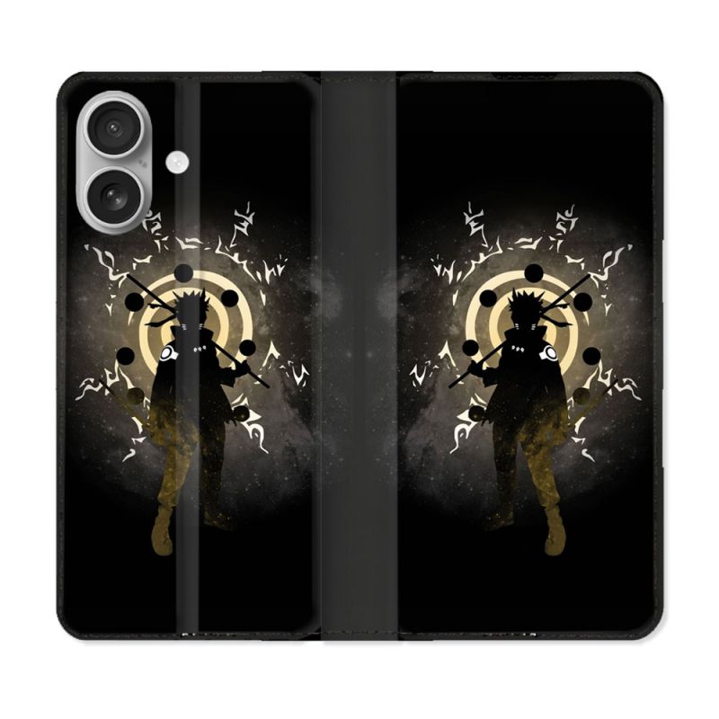 Housse Cuir Portefeuille Pour Iphone 16 Manga Naruto Sage