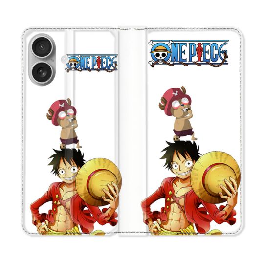 Housse Cuir Portefeuille Pour Iphone 16 Manga One Piece Chopper