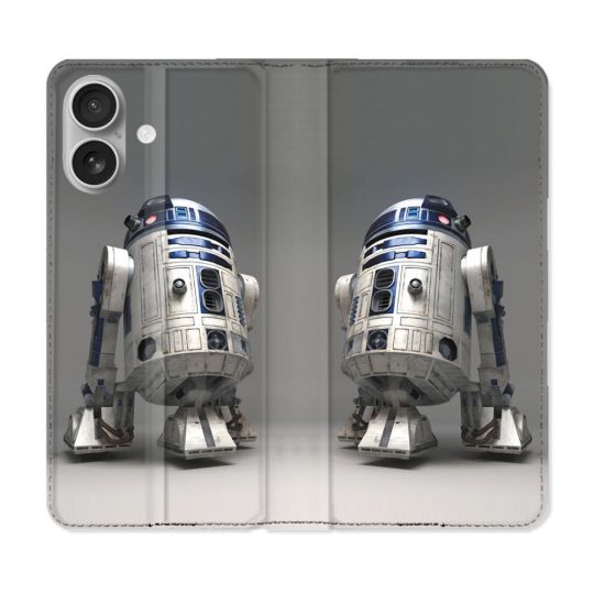 Housse Cuir Portefeuille Pour Iphone 16 Star Wars - R2D2