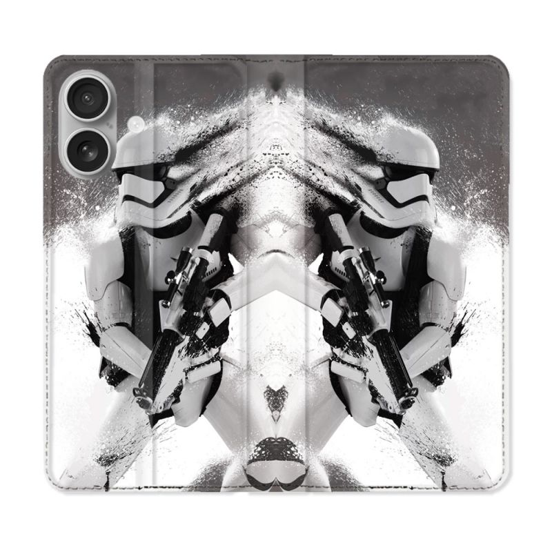 Housse Cuir Portefeuille Pour Iphone 16 Star Wars - Trooper