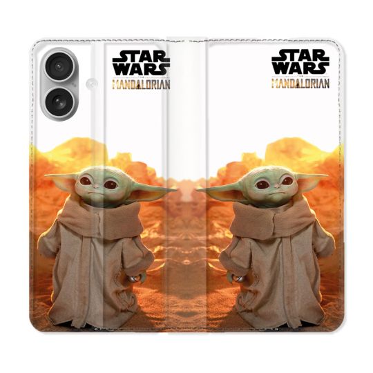 Housse Cuir Portefeuille Pour Iphone 16 Star Wars - Yoda bebe soleil
