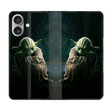 Housse Cuir Portefeuille Pour Iphone 16 Star Wars - Yoda sombre