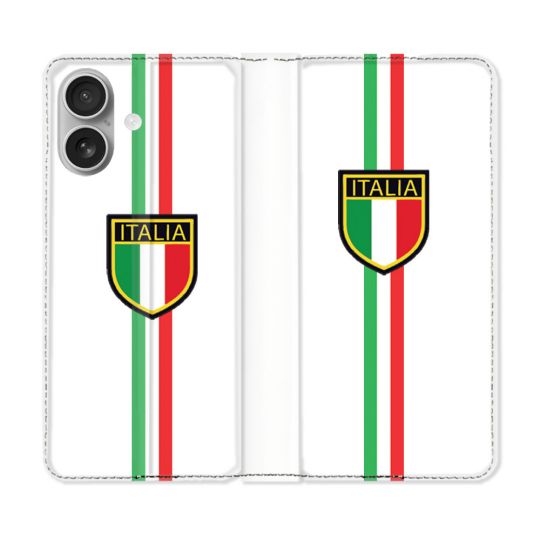 Housse Cuir Portefeuille Pour Iphone 16 Voyage Italie 3 Blanc