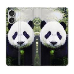 Housse Cuir Portefeuille Pour Iphone 16 Plus Animal Panda Color