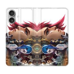 Housse Cuir Portefeuille Pour Iphone 16 Plus Arcane Jynx Sœur
