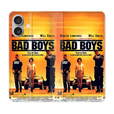 Housse Cuir Portefeuille Pour Iphone 16 Plus Bad Boys Affiche