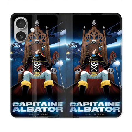 Housse Cuir Portefeuille Pour Iphone 16 Plus Capitaine Albator