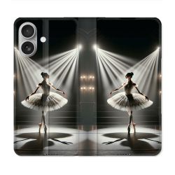 Housse Cuir Portefeuille Pour Iphone 16 Plus Danseuse Lumière