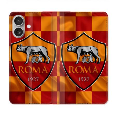 Housse Cuir Portefeuille Pour Iphone 16 Plus Foot As Roma