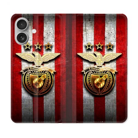 Housse Cuir Portefeuille Pour Iphone 16 Plus Foot Benfica