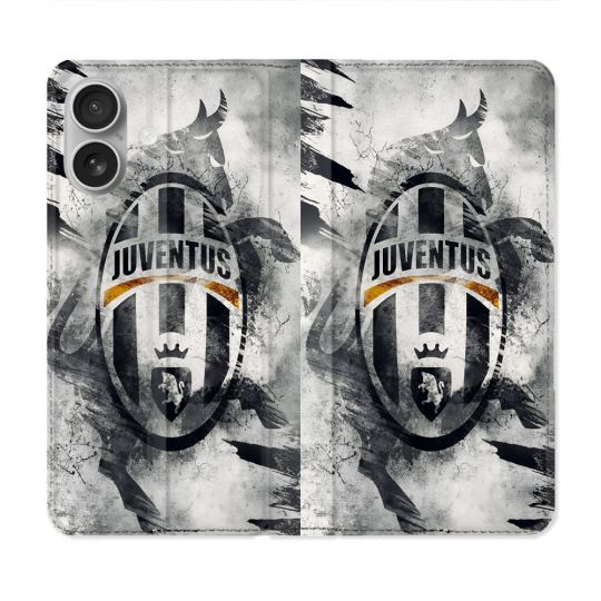 Housse Cuir Portefeuille Pour Iphone 16 Plus Foot Juventus Turin
