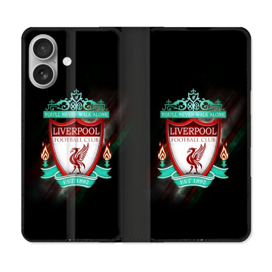 Housse Cuir Portefeuille Pour Iphone 16 Plus Foot Liverpool