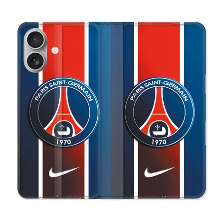 Housse Cuir Portefeuille Pour Iphone 16 Plus Foot PSG 1970