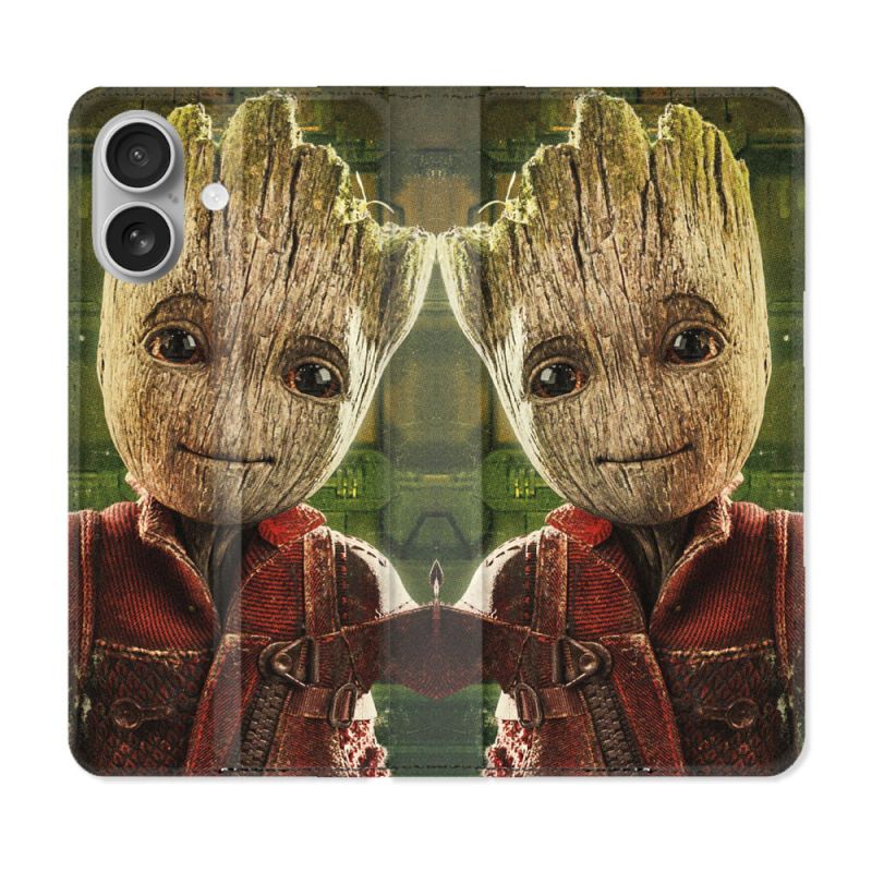 Housse Cuir Portefeuille Pour Iphone 16 Plus Groot Vert